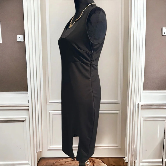 Alexia Admor black‎ dress high side slit size 6 - Picture 2 of 6